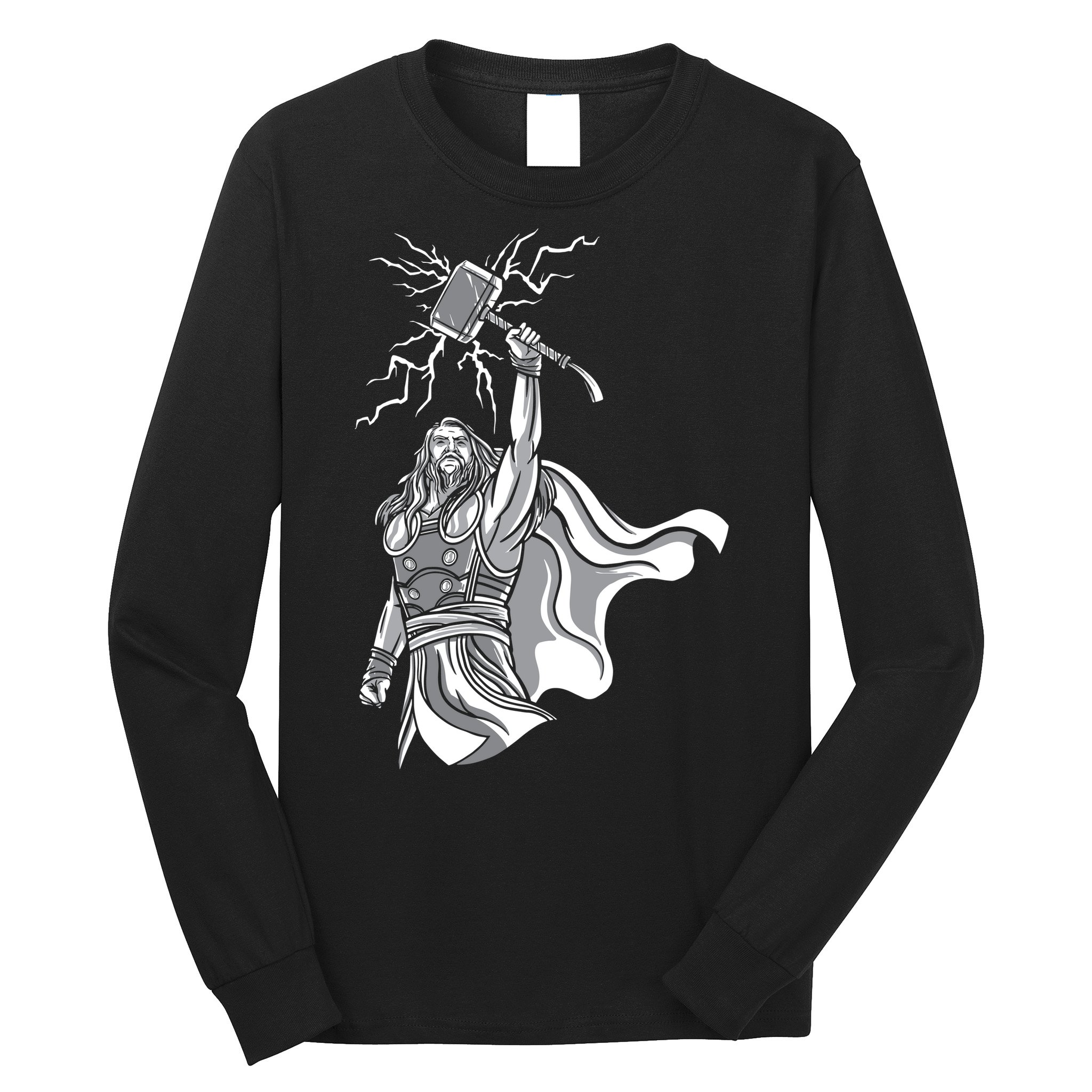 Mighty Thor With Hammer Long Sleeve Shirt