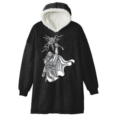 Mighty Thor With Hammer Hooded Wearable Blanket
