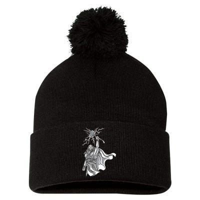 Mighty Thor With Hammer Pom Pom 12in Knit Beanie