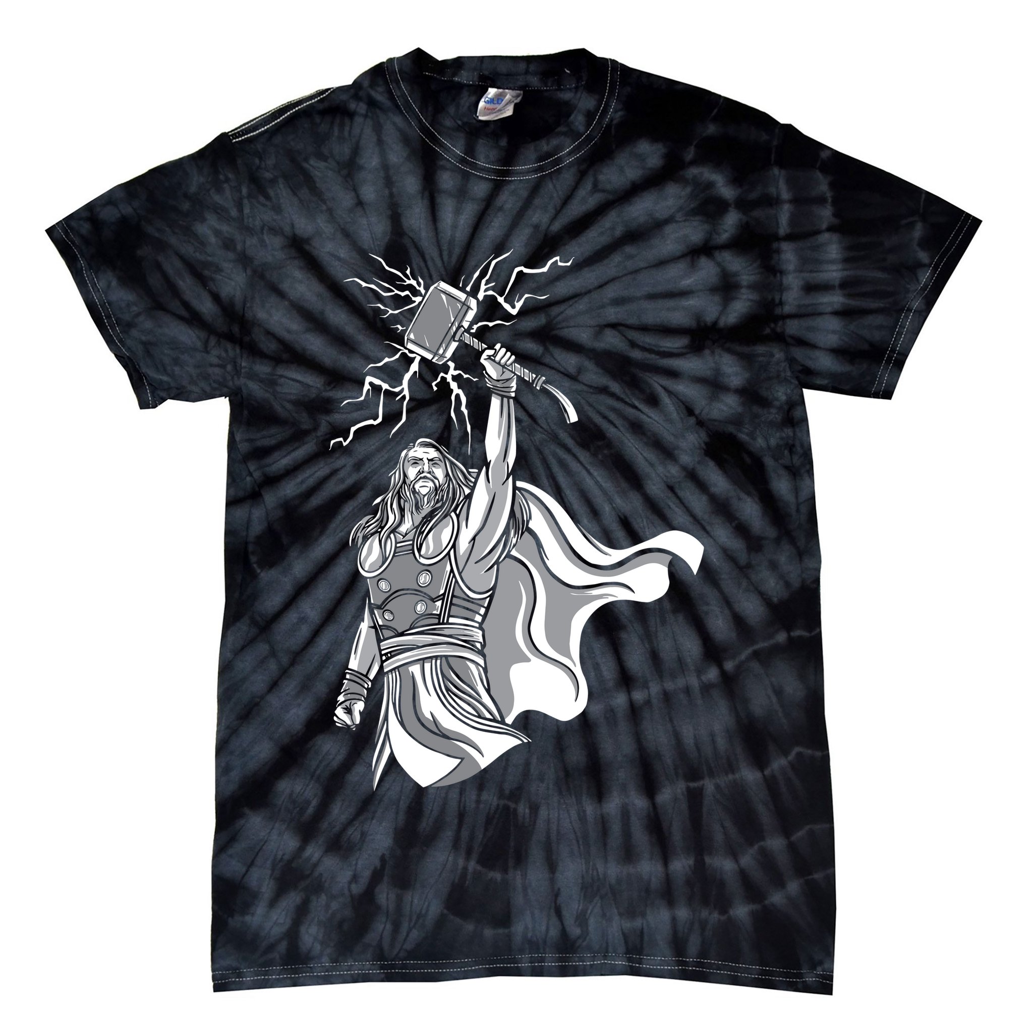 Mighty Thor With Hammer Tie-Dye T-Shirt