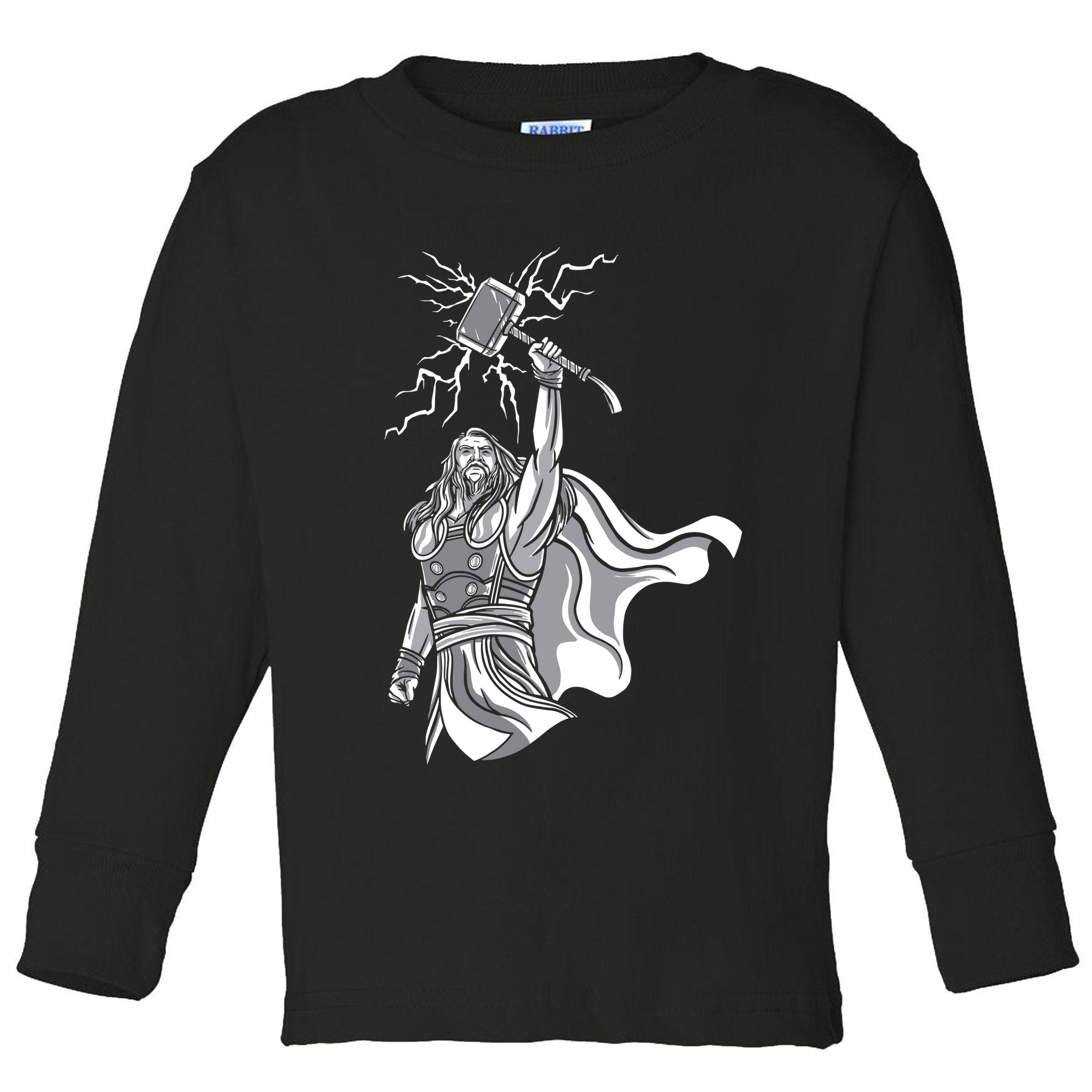 Mighty Thor With Hammer Toddler Long Sleeve Shirt