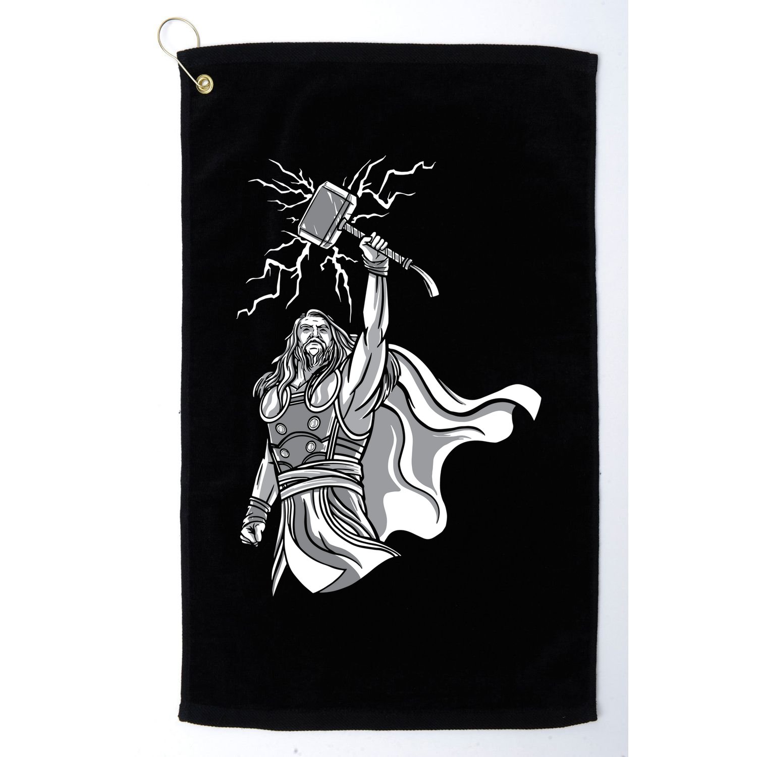 Mighty Thor With Hammer Golf Towel