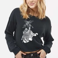 Mighty Thor With Hammer Cropped Pullover Crew