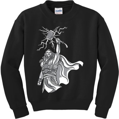Mighty Thor With Hammer Kids Sweatshirt