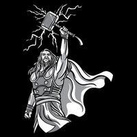 Mighty Thor With Hammer Wool Snapback Cap