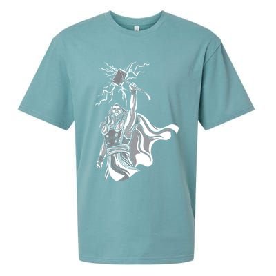 Mighty Thor With Hammer Sueded Cloud Jersey T-Shirt