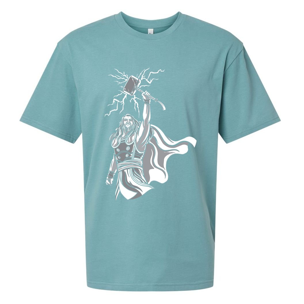 Mighty Thor With Hammer Sueded Cloud Jersey T-Shirt