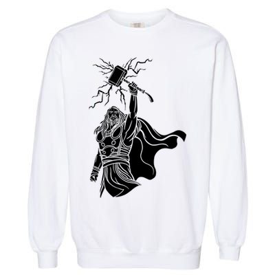 Mighty Thor With Hammer Garment-Dyed Sweatshirt