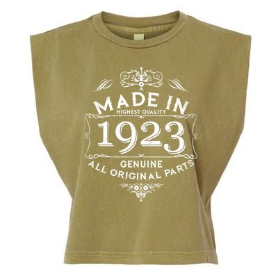 Made In Highest Quality Genuine All Original Parts 1923 100th Birthday Garment-Dyed Women's Muscle Tee