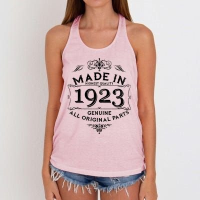 Made In Highest Quality Genuine All Original Parts 1923 100th Birthday Women's Knotted Racerback Tank