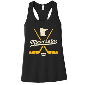 Minnesota Ice Hockey Sticks Sports Team Fan Gift Women's Racerback Tank