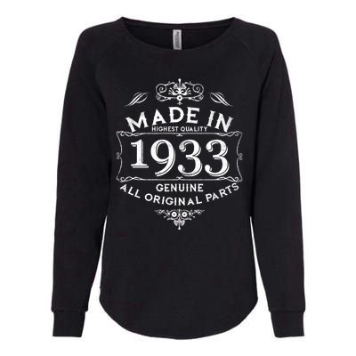 Made In Highest Quality Genuine All Original Parts 1933 90th Birthday Womens California Wash Sweatshirt