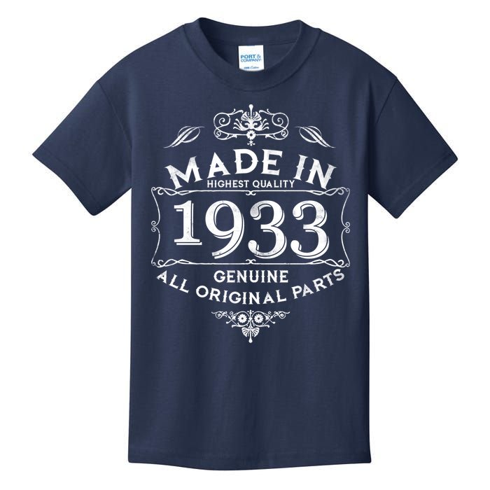 Made In Highest Quality Genuine All Original Parts 1933 90th Birthday Kids T-Shirt