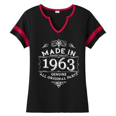 Made In Highest Quality Genuine All Original Parts 1963 60th Birthday Ladies Halftime Notch Neck Tee