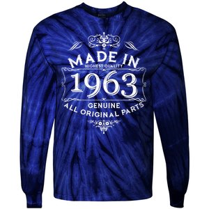 Made In Highest Quality Genuine All Original Parts 1963 60th Birthday Tie-Dye Long Sleeve Shirt