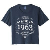 Made In Highest Quality Genuine All Original Parts 1963 60th Birthday Women's Crop Top Tee