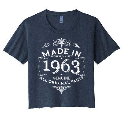 Made In Highest Quality Genuine All Original Parts 1963 60th Birthday Women's Crop Top Tee