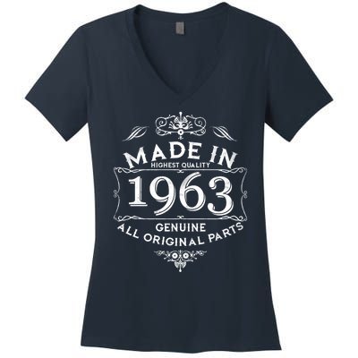 Made In Highest Quality Genuine All Original Parts 1963 60th Birthday Women's V-Neck T-Shirt