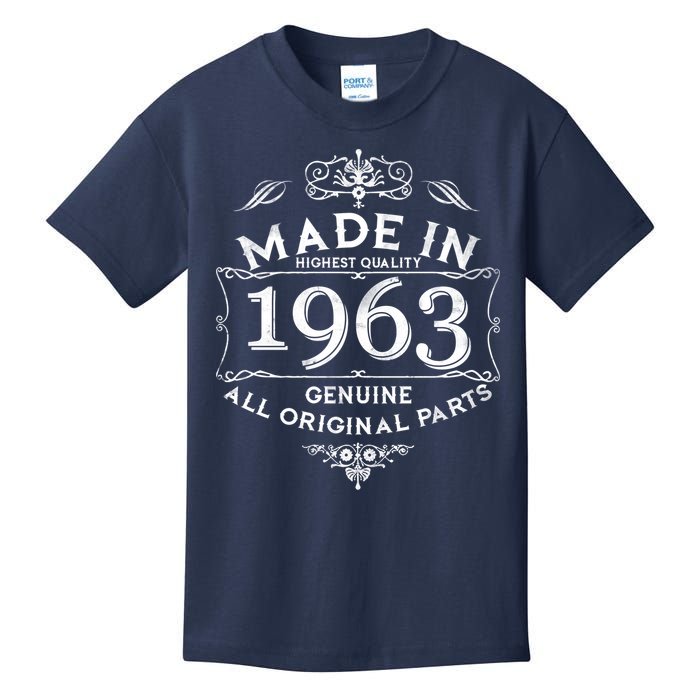 Made In Highest Quality Genuine All Original Parts 1963 60th Birthday Kids T-Shirt
