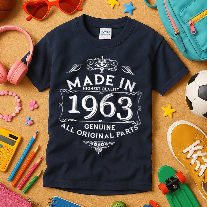 Made In Highest Quality Genuine All Original Parts 1963 60th Birthday Kids T-Shirt