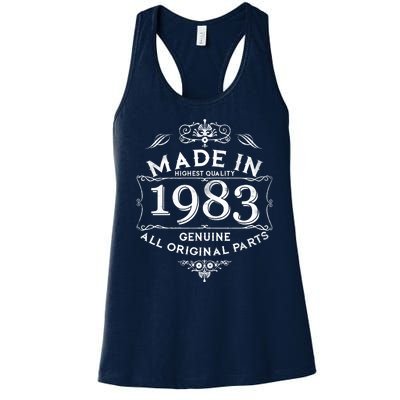 Made In Highest Quality Genuine All Original Parts 1983 40th Birthday Women's Racerback Tank