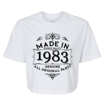 Made In Highest Quality Genuine All Original Parts 1983 40th Birthday Bella+Canvas Jersey Crop Tee