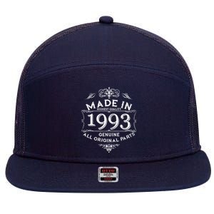 Made In Highest Quality Genuine All Original Parts 1993 30th Birthday 7 Panel Mesh Trucker Snapback Hat