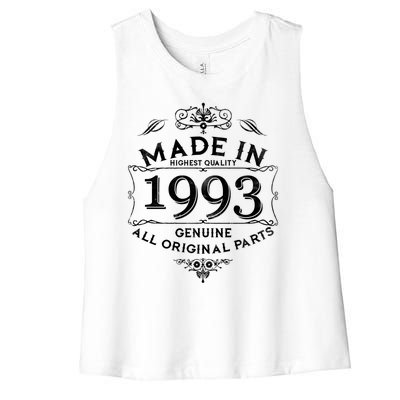 Made In Highest Quality Genuine All Original Parts 1993 30th Birthday Women's Racerback Cropped Tank