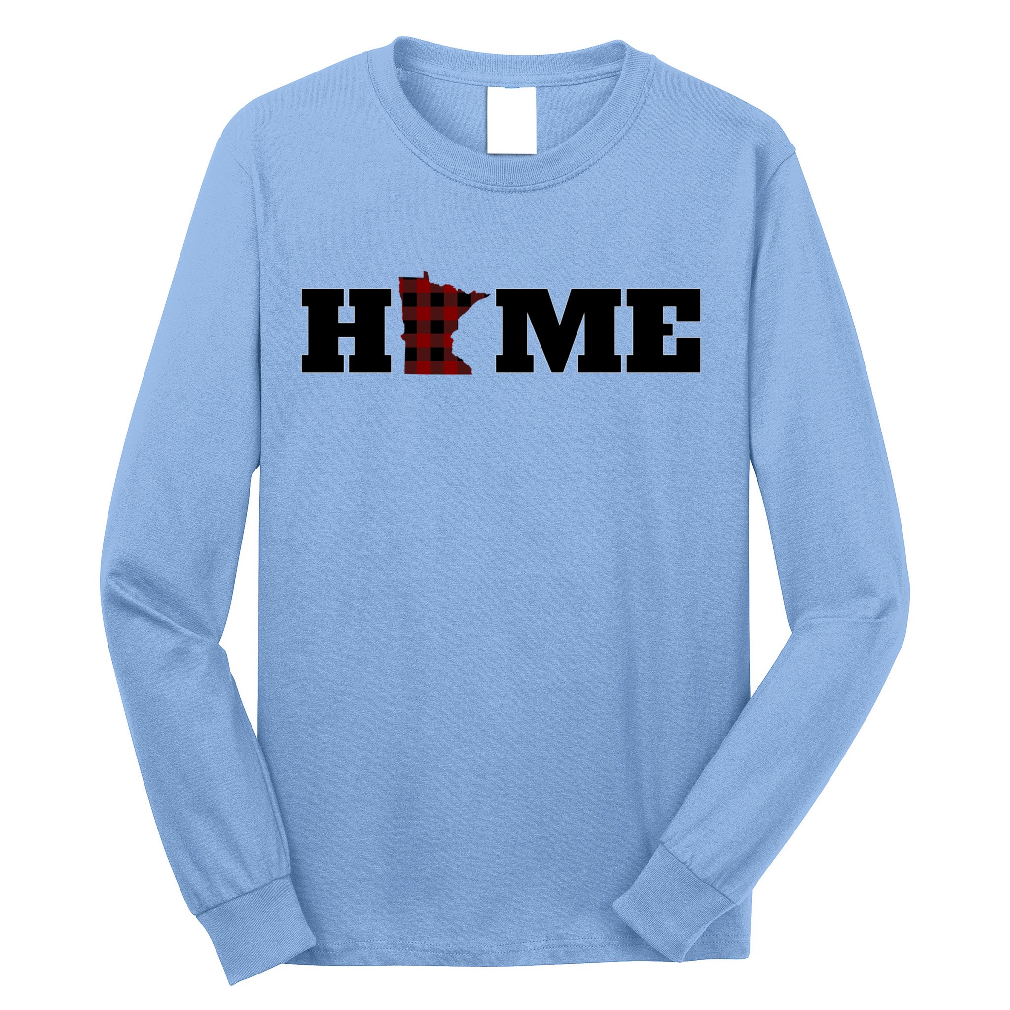 Minnesota Is Home Buffalo Plaid State Pride Gift Long Sleeve Shirt