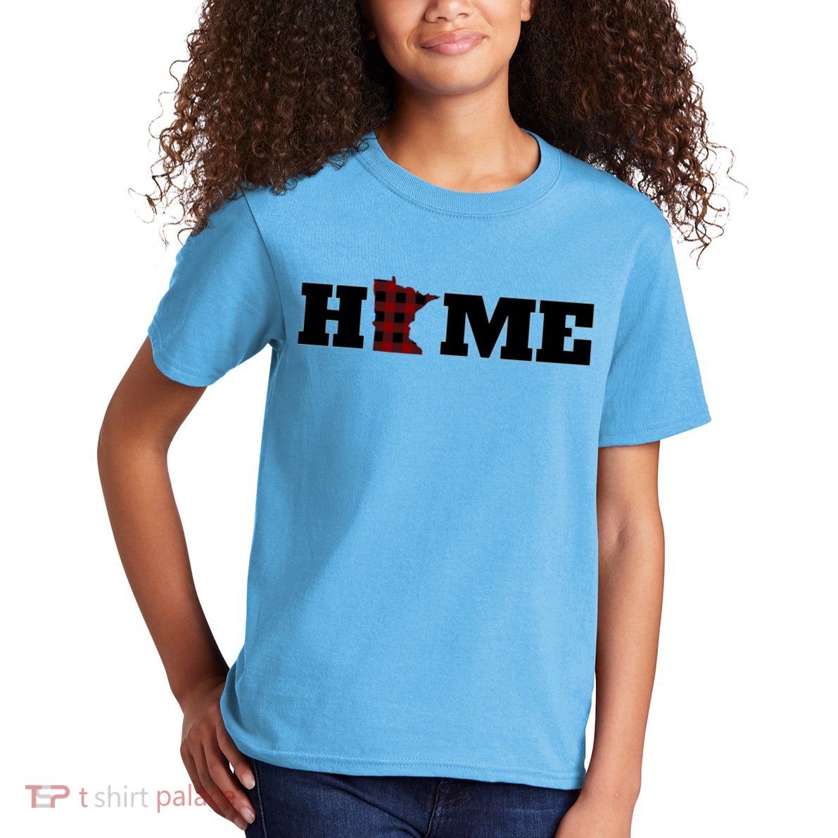 Minnesota Is Home Buffalo Plaid State Pride Gift Kids T-Shirt