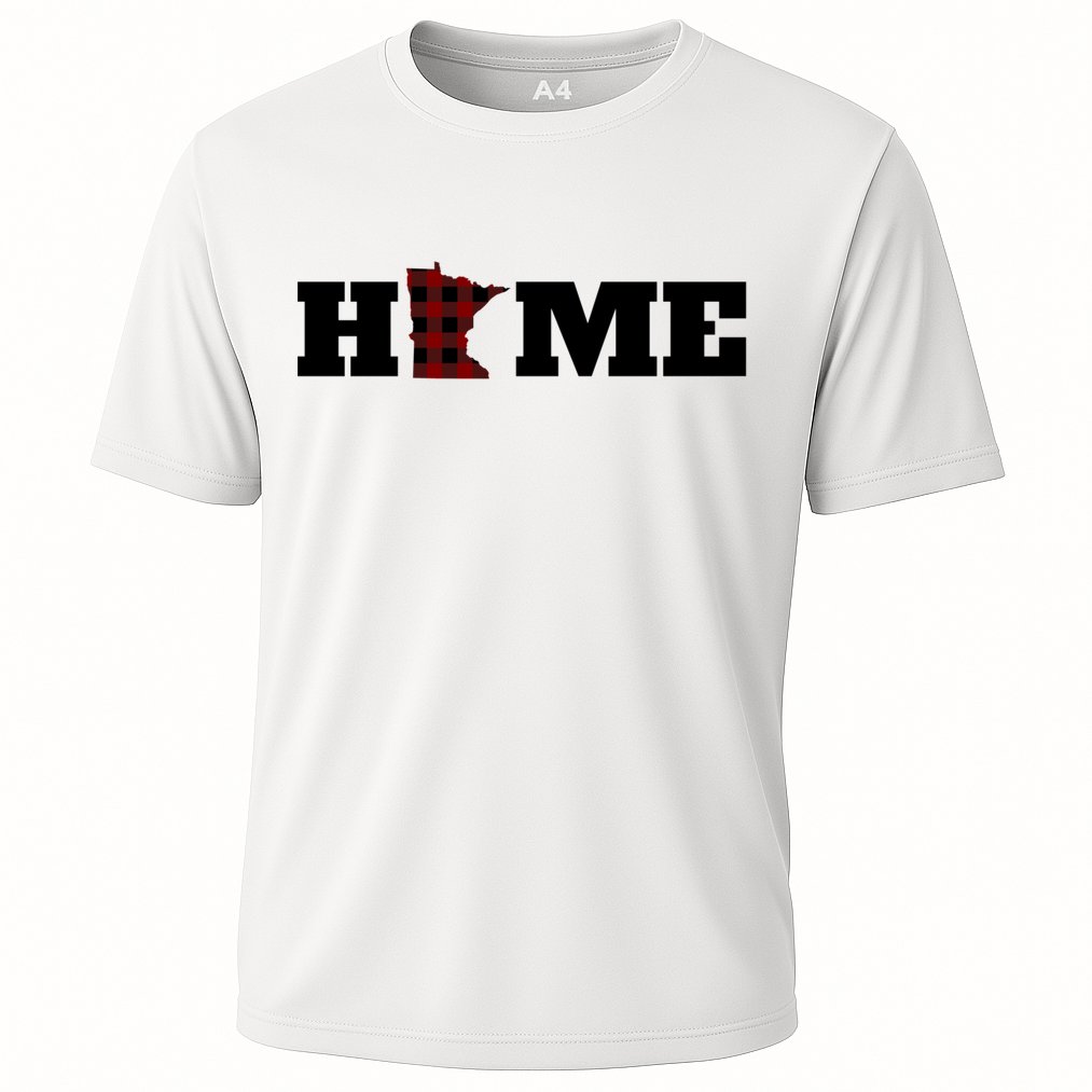 Minnesota Is Home Buffalo Plaid State Pride Gift Cooling Performance Crew T-Shirt