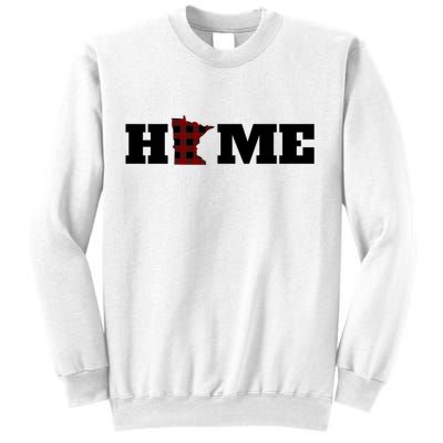 Minnesota Is Home Buffalo Plaid State Pride Gift Sweatshirt