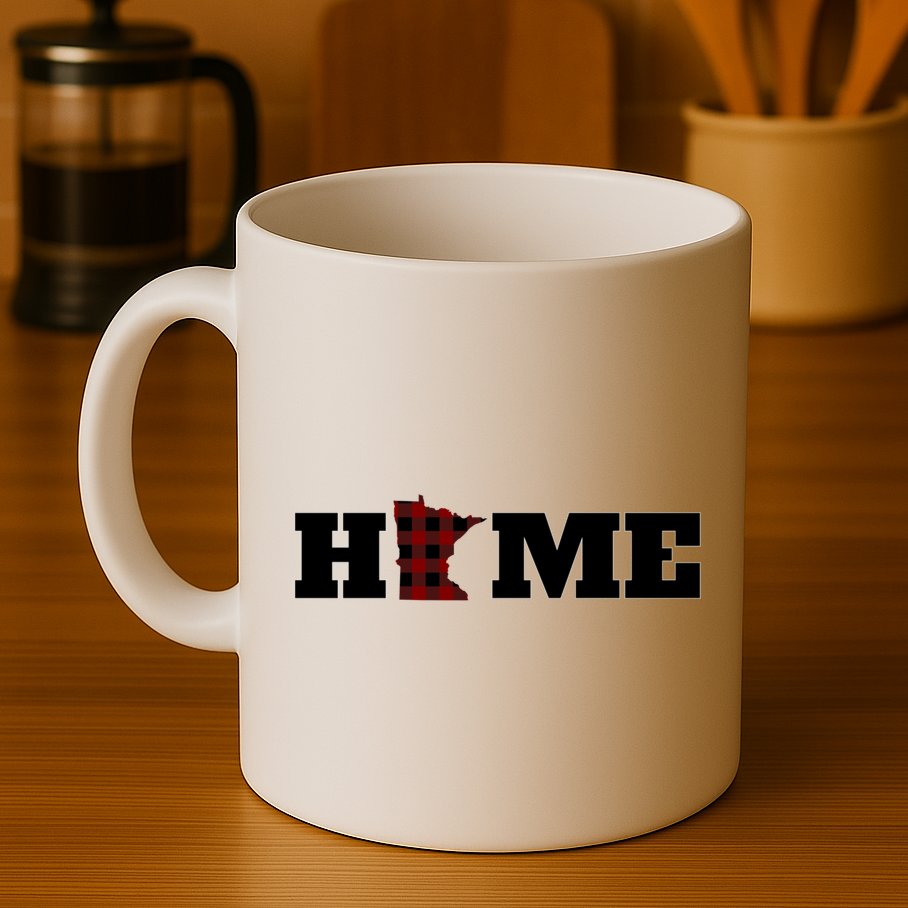 Minnesota Is Home Buffalo Plaid State Pride Gift Mug