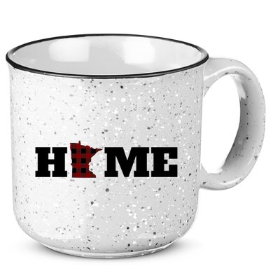Minnesota Is Home Buffalo Plaid State Pride Gift 15oz Campfire Ceramic Mug