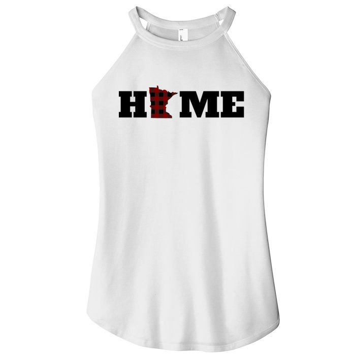 Minnesota Is Home Buffalo Plaid State Pride Gift Women's Perfect Tri Rocker Tank