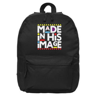 Made In His That Image , Funny Made In His That Image 16 in Basic Backpack