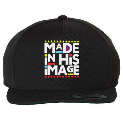 Made In His That Image , Funny Made In His That Image Wool Snapback Cap
