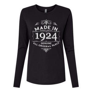 Made In Highest Quality Genuine All Original Parts 1924 100th Birthday Womens Cotton Relaxed Long Sleeve T-Shirt