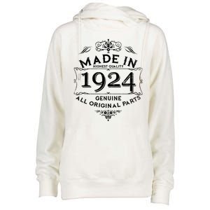 Made In Highest Quality Genuine All Original Parts 1924 100th Birthday Womens Funnel Neck Pullover Hood