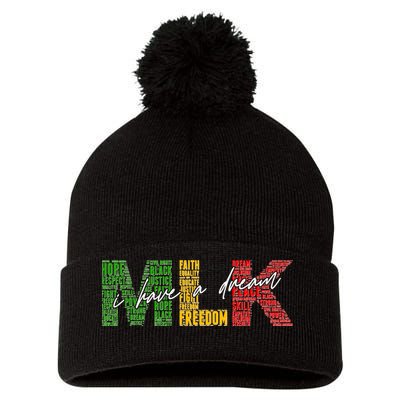 Mlk I Have A Dream Pom Pom 12in Knit Beanie