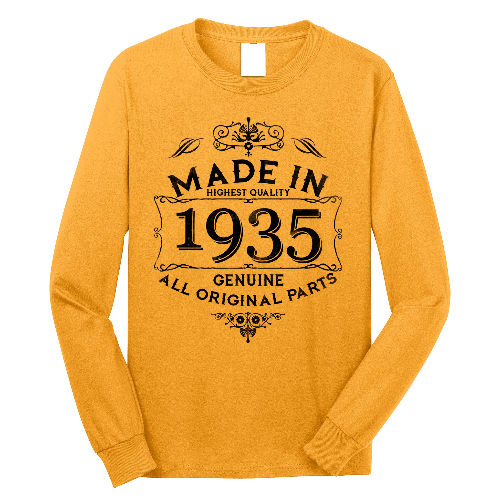 Made In Highest Quality Genuine All Original Parts 1935 90th Birthday Long Sleeve Shirt
