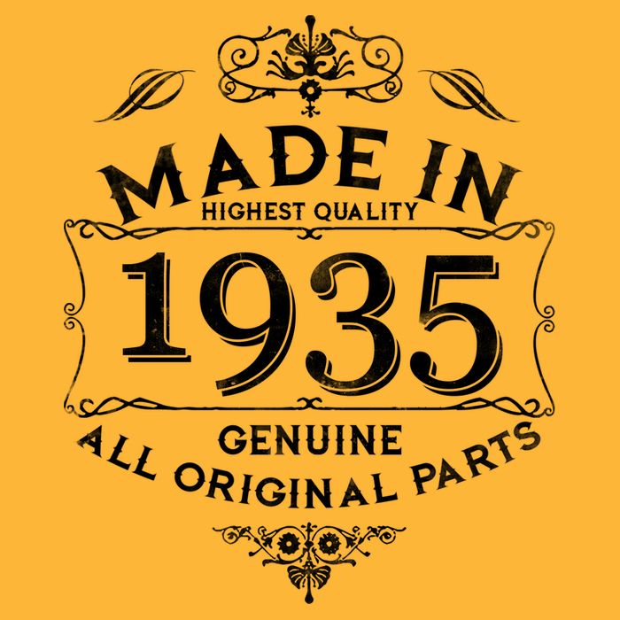 Made In Highest Quality Genuine All Original Parts 1935 90th Birthday Premium T-Shirt