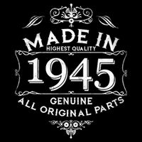 Made In Highest Quality Genuine All Original Parts 1945 80th Birthday Wool Snapback Cap