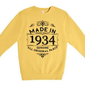 Made In Highest Quality Genuine All Original Parts 1934 90th Birthday Premium Crewneck Sweatshirt