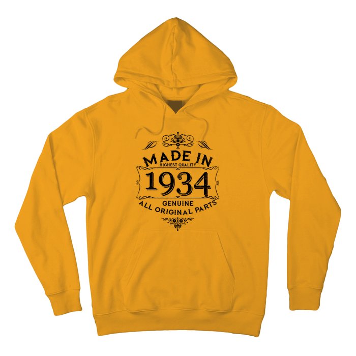 Made In Highest Quality Genuine All Original Parts 1934 90th Birthday Hoodie