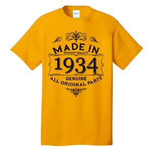 Made In Highest Quality Genuine All Original Parts 1934 90th Birthday Tall T-Shirt