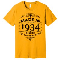 Made In Highest Quality Genuine All Original Parts 1934 90th Birthday Premium T-Shirt