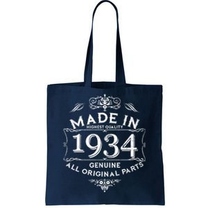 Made In Highest Quality Genuine All Original Parts 1934 90th Birthday Tote Bag