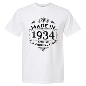 Made In Highest Quality Genuine All Original Parts 1934 90th Birthday Garment-Dyed Heavyweight T-Shirt