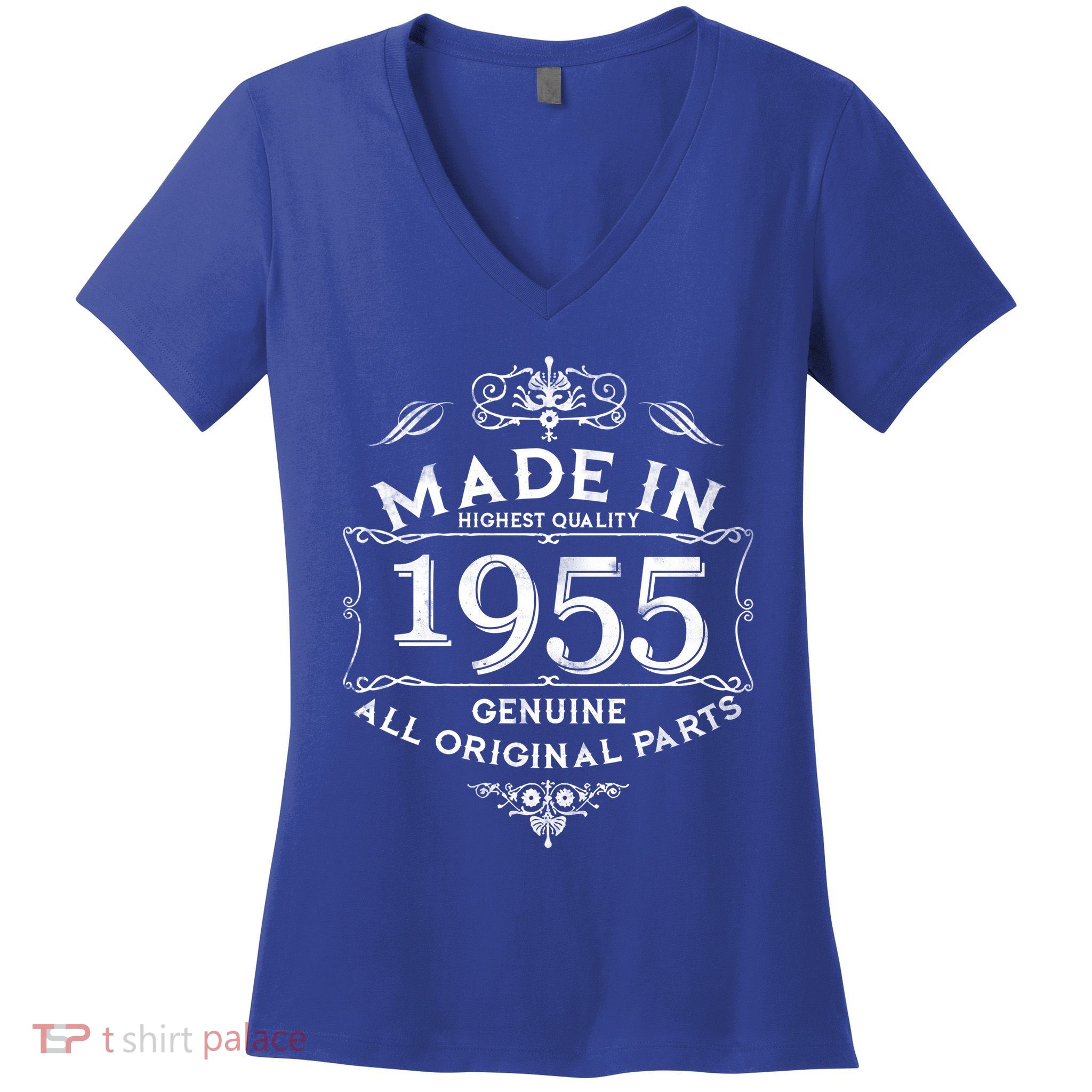 Made In Highest Quality Genuine All Original Parts 1955 70th Birthday Women's V-Neck T-Shirt